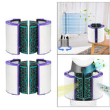 2Set Glass HEPA Filter & Activated Carbon Filter for Dyson HP04 HP05