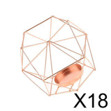 18Pcs Geometric Candle Holder Metal Pillar Candlestick Luxury Centerpieces