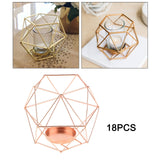 18Pcs Geometric Candle Holder Metal Pillar Candlestick Luxury Centerpieces