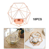 18Pcs Geometric Candle Holder Metal Pillar Candlestick Luxury Centerpieces