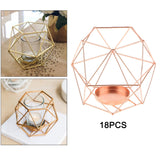 18Pcs Geometric Candle Holder Metal Pillar Candlestick Luxury Centerpieces