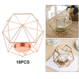 18Pcs Geometric Candle Holder Metal Pillar Candlestick Luxury Centerpieces