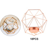 18Pcs Geometric Candle Holder Metal Pillar Candlestick Luxury Centerpieces