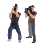 Maxbell 2pcs Mini 1/87 Photographer People Model Doll Layout Scenery Accessories