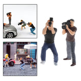 Maxbell 2pcs Mini 1/87 Photographer People Model Doll Layout Scenery Accessories