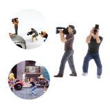 Maxbell 2pcs Mini 1/87 Photographer People Model Doll Layout Scenery Accessories