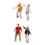 Maxbell Set of 4 HO Scale Hand Painted Graffiti Resin People Doll Train Layout