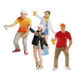 Maxbell Set of 4 HO Scale Hand Painted Graffiti Resin People Doll Train Layout
