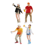 Maxbell Set of 4 HO Scale Hand Painted Graffiti Resin People Doll Train Layout
