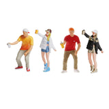 Maxbell Set of 4 HO Scale Hand Painted Graffiti Resin People Doll Train Layout