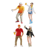 Maxbell Set of 4 HO Scale Hand Painted Graffiti Resin People Doll Train Layout