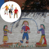 Maxbell Set of 4 HO Scale Hand Painted Graffiti Resin People Doll Train Layout