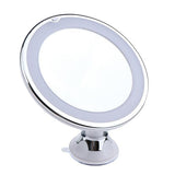 4x6.7" LED Shower Cosmetic Shaving Suction Mirror 10x Magnification 360 Swivel