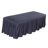 3xMassage Cosmetic Table Valance Sheet Cover with Hole Dark Blue-190x80cm
