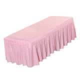 3xMassage Cosmetic Table Valance Sheet Cover with Hole Pink-185x70cm