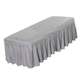 3xMassage Cosmetic Table Valance Sheet Cover with Hole Gray-190x70cm