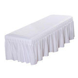 3xMassage Cosmetic Table Valance Sheet Cover with Hole White-190x80cm