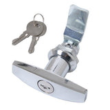10xSilver Safe Garage Door Opener T Handle Lock for 2 Keys for Toolbox Cabinet