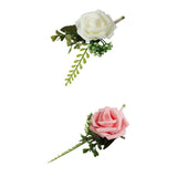Maxbell 2x PE Artificial Rose Flowers Corsages and Boutonniere for Wedding Party