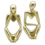 Maxbell 2x Thinker Sculpture Figurine Home Statues Modern Bookcase Decors