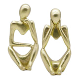 Maxbell 2x Thinker Sculpture Figurine Home Statues Modern Bookcase Decors
