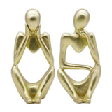 Maxbell 2x Thinker Sculpture Figurine Home Statues Modern Bookcase Decors