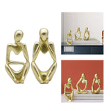 Maxbell 2x Thinker Sculpture Figurine Home Statues Modern Bookcase Decors