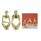 Maxbell 2x Thinker Sculpture Figurine Home Statues Modern Bookcase Decors
