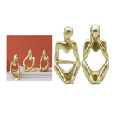 Maxbell 2x Thinker Sculpture Figurine Home Statues Modern Bookcase Decors