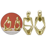 Maxbell 2x Thinker Sculpture Figurine Home Statues Modern Bookcase Decors