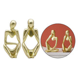 Maxbell 2x Thinker Sculpture Figurine Home Statues Modern Bookcase Decors