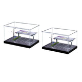 2pcs 1/64 Scale Parking Lot Decoration Clear Acrylic Collection Box