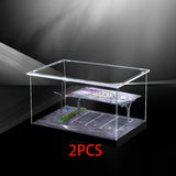 2pcs 1/64 Scale Parking Lot Decoration Clear Acrylic Collection Box