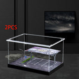 2pcs 1/64 Scale Parking Lot Decoration Clear Acrylic Collection Box