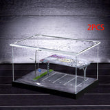 2pcs 1/64 Scale Parking Lot Decoration Clear Acrylic Collection Box
