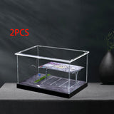 2pcs 1/64 Scale Parking Lot Decoration Clear Acrylic Collection Box
