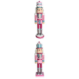Maxbell 2x Wooden Nutcracker Soldier Figurine Ornament for Christmas Decors