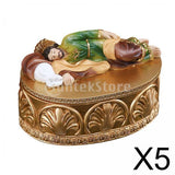 5 Pieces Saint Joseph Sleeping Statue Religious Figurine Jewelry Box Decor