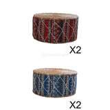 4pcs Handmade Straw Futon Floor Pillow Meditation Stool Pouf Bohemia