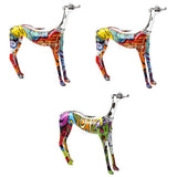 3x Graffiti Art Multi Colour Doberman Dog Statue Living Room Decor Ornament