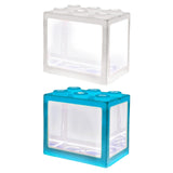Maxbell 2 Pack Mini Fish Tank LED Light Clear Ornament Aquarium Office Desktop Decor