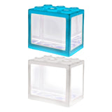 Maxbell 2 Pack Mini Fish Tank LED Light Clear Ornament Aquarium Office Desktop Decor