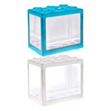 Maxbell 2 Pack Mini Fish Tank LED Light Clear Ornament Aquarium Office Desktop Decor