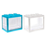 Maxbell 2 Pack Mini Fish Tank LED Light Clear Ornament Aquarium Office Desktop Decor