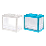 Maxbell 2 Pack Mini Fish Tank LED Light Clear Ornament Aquarium Office Desktop Decor