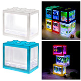 Maxbell 2 Pack Mini Fish Tank LED Light Clear Ornament Aquarium Office Desktop Decor