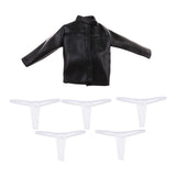 Maxbell 1/6 Scale PU Leather Male Jacket Coat Clothes with Female Briefs