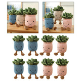 Maxbell 8 PCS Cute Lifelike Plush Green Potted Plants Plant Stuffed Toy Decors