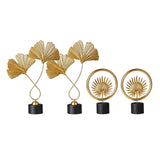 Maxbell 4 PCS Art Leaf Shape Sculpture Ornament Figurine Statue Office Decors