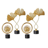Maxbell 4 PCS Art Leaf Shape Sculpture Ornament Figurine Statue Office Decors